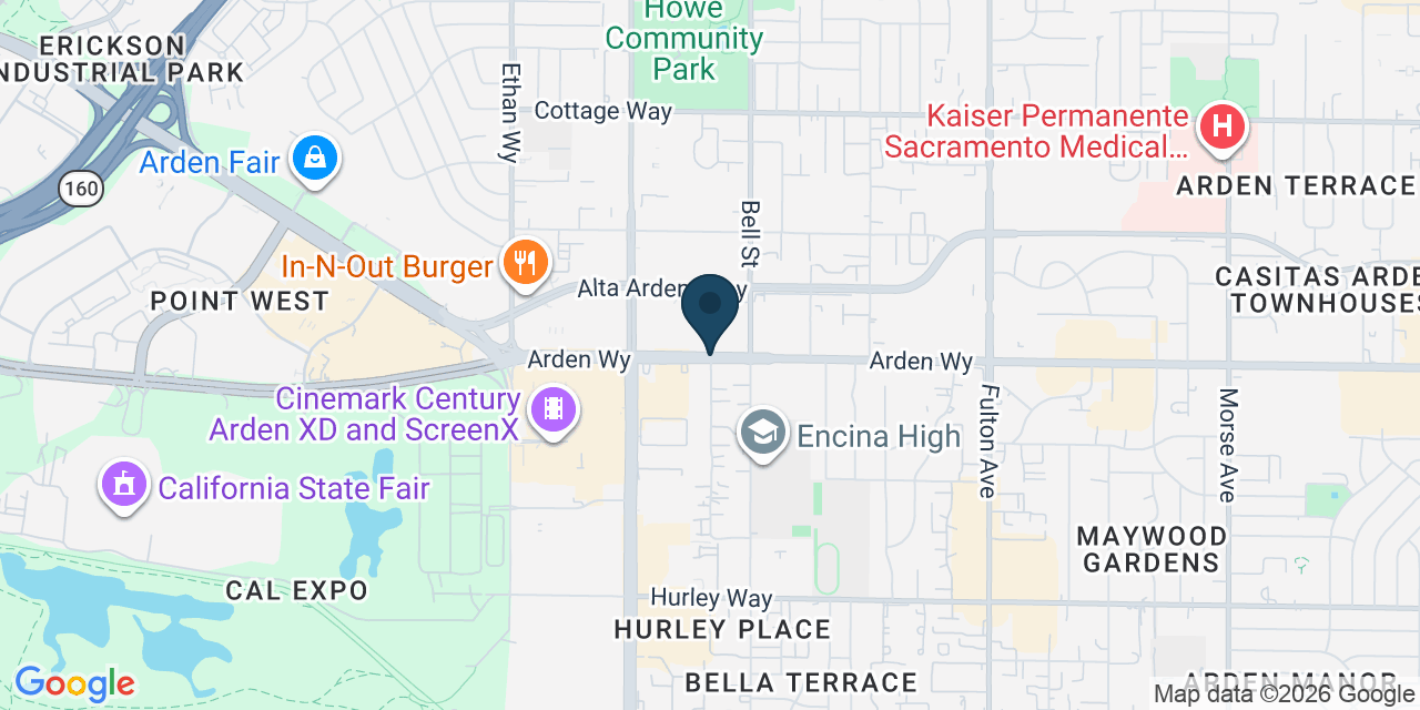 Map showing Arden-Arcade, Sacramento County, CA