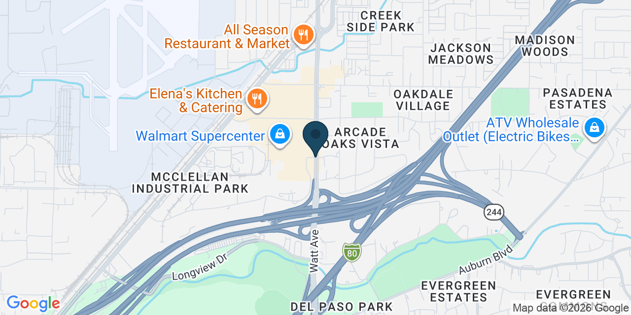 Map showing North Highlands, Sacramento County, CA