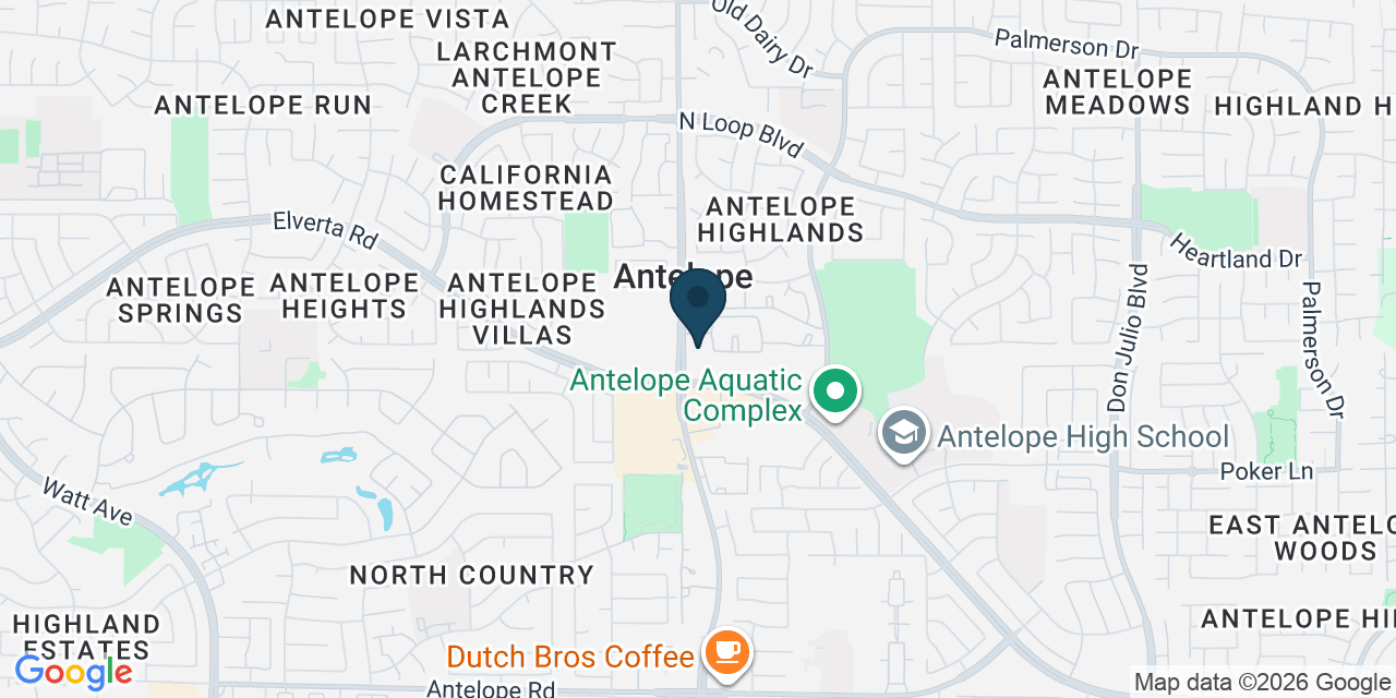 Map showing Antelope, Sacramento County, CA
