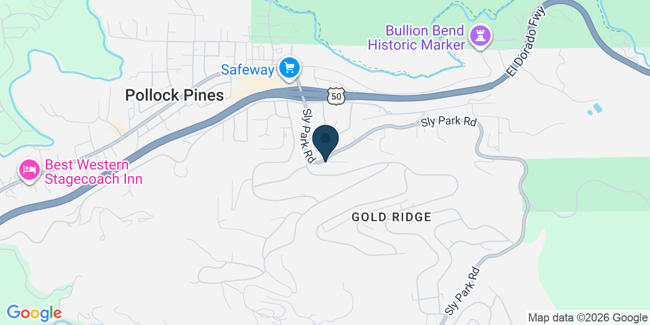 Map showing Pollock Pines, El Dorado County, CA