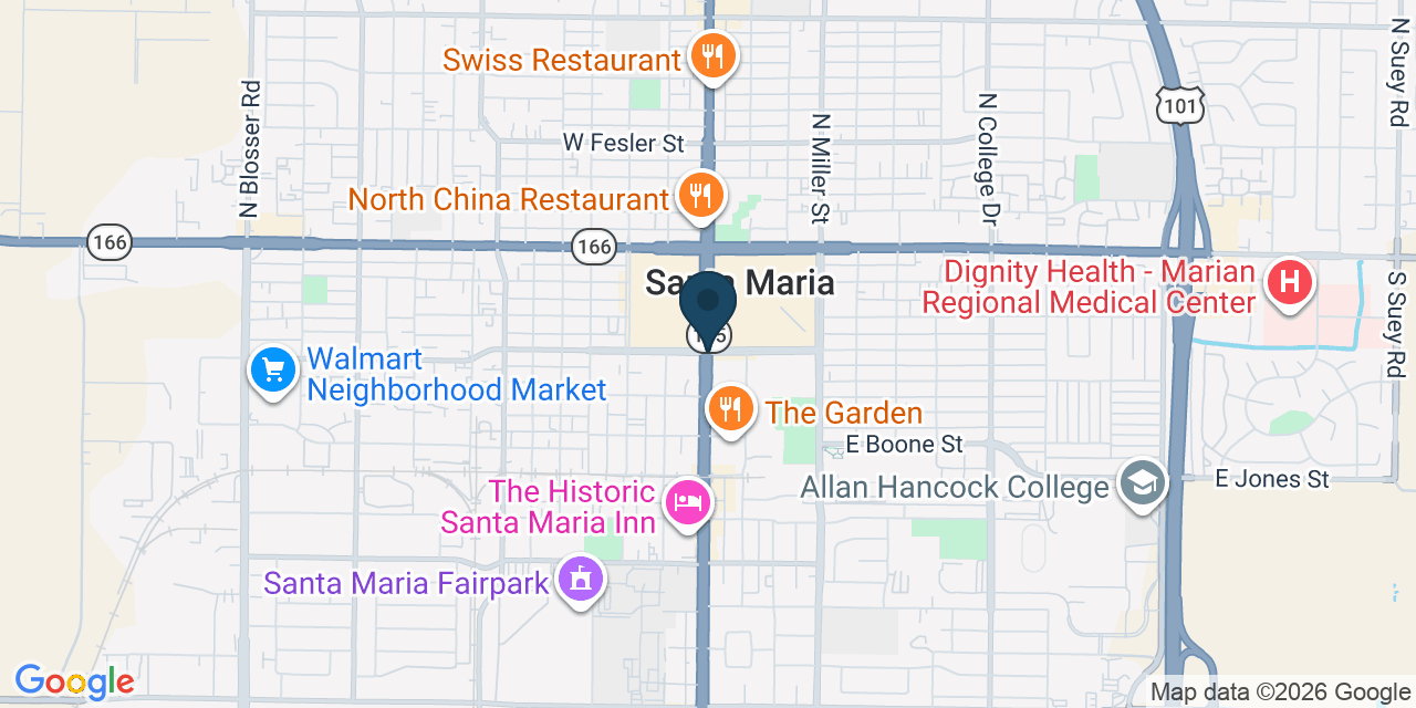 Map showing Santa Maria, Santa Barbara County, CA