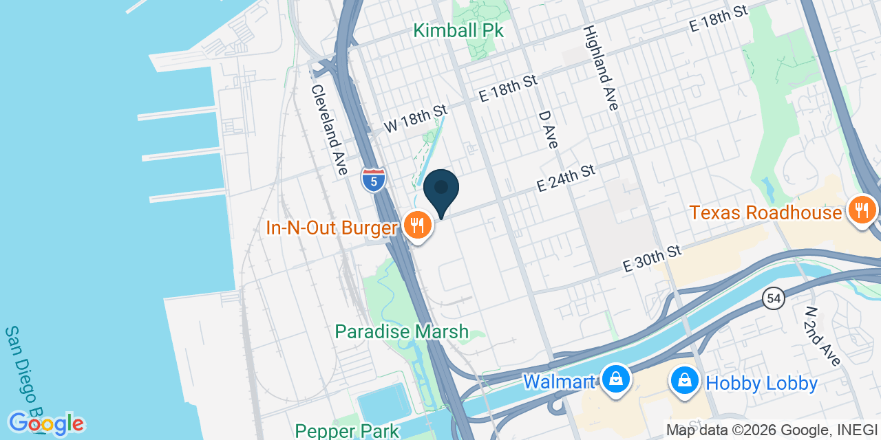 Map showing National City, San Diego County, CA