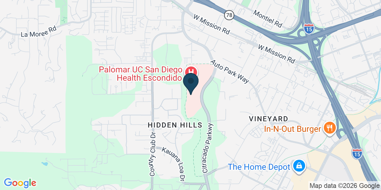 Map showing Escondido, San Diego County, CA