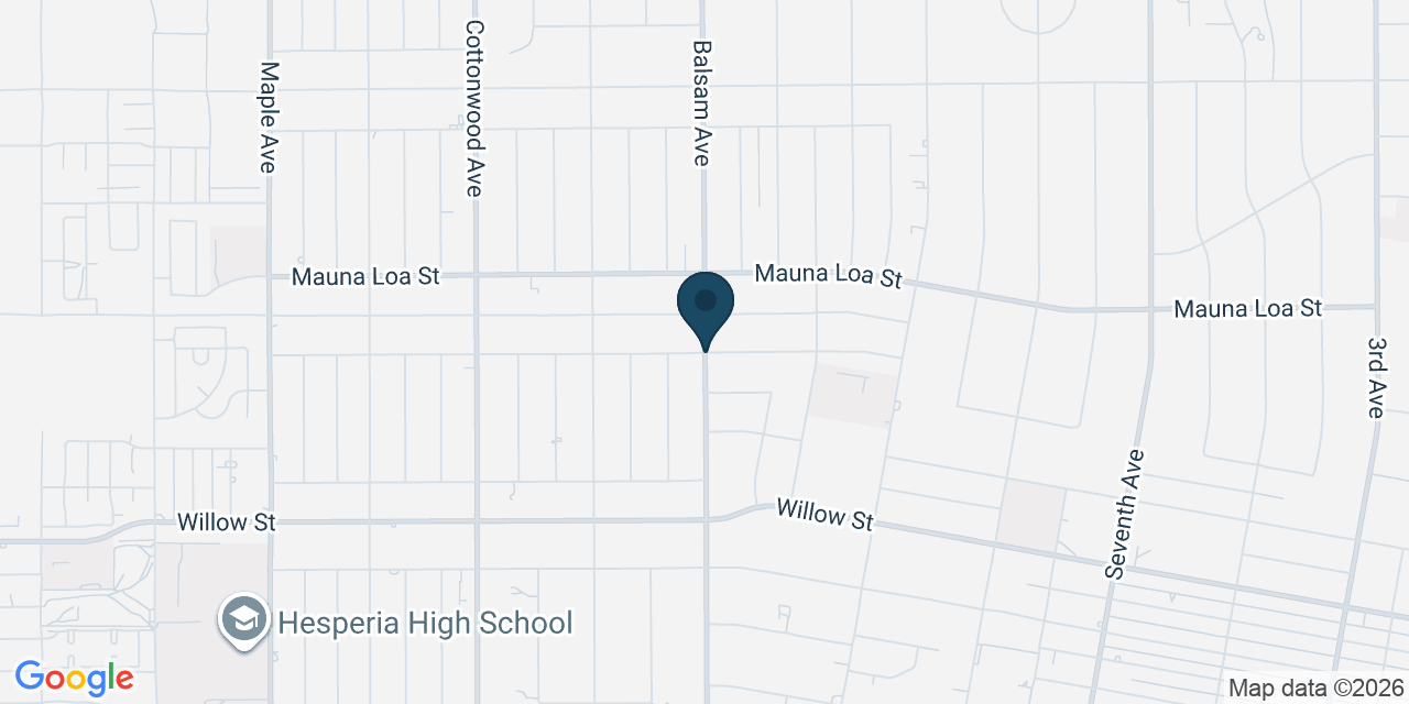 Map showing Hesperia, San Bernardino County, CA