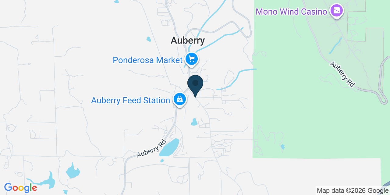 Map showing Auberry, Fresno County, CA