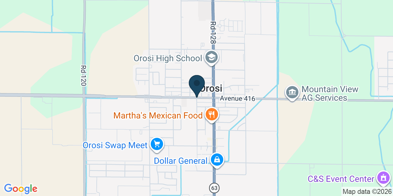 Map showing Tulare County, CA