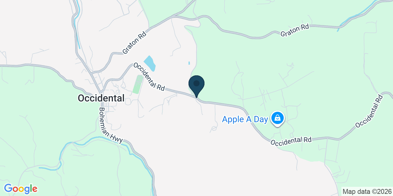Map showing Occidental, Sonoma County, CA