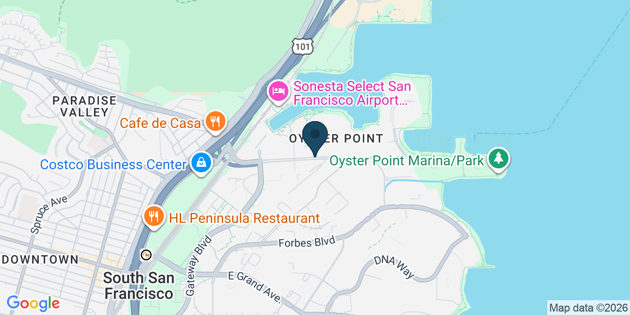 Map showing South San Francisco, San Mateo County, CA