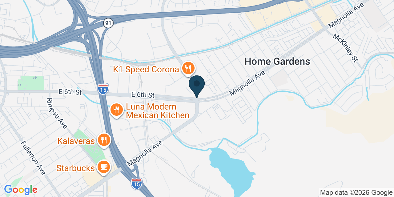 Map showing Corona, Riverside County, CA
