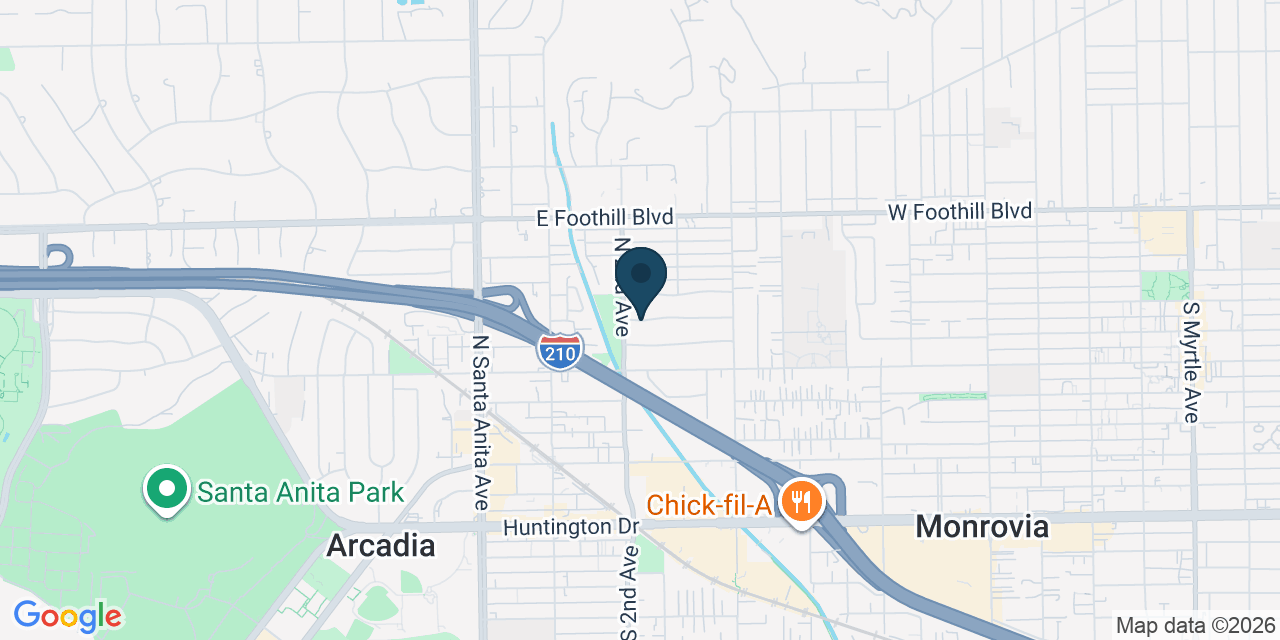 Map showing Arcadia, Los Angeles County, CA