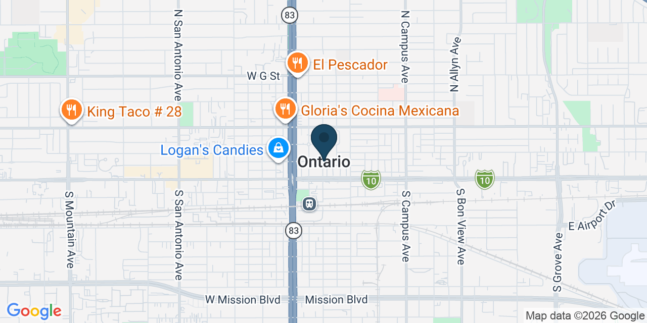 Map showing Ontario, San Bernardino County, CA