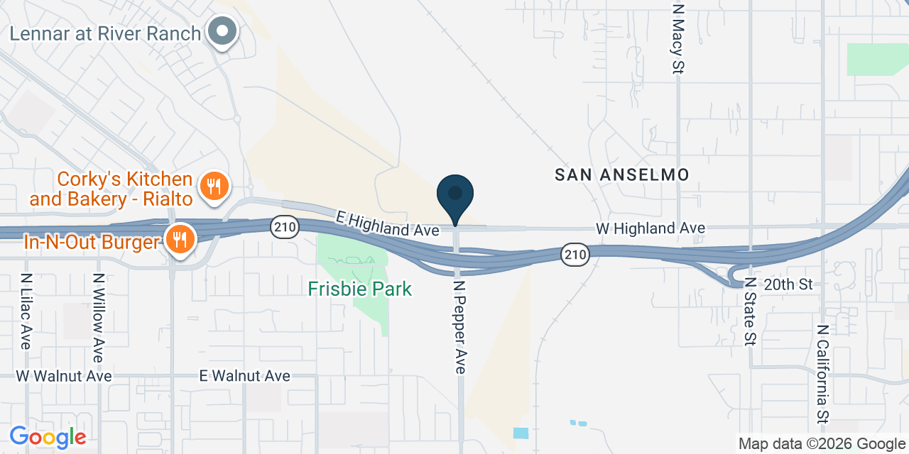 Map showing San Bernardino County, CA