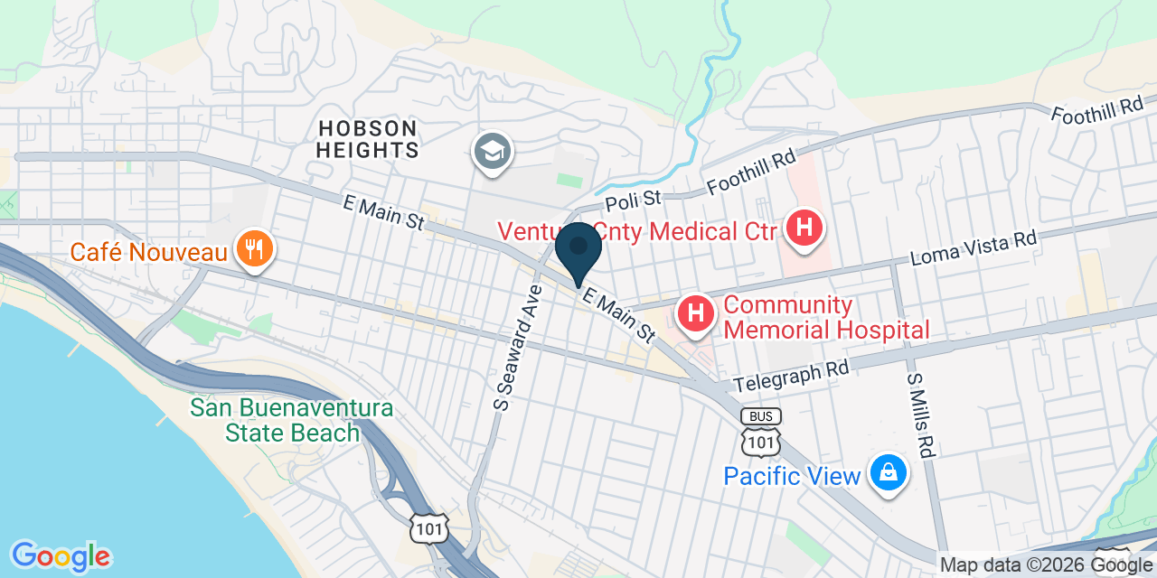 Map showing Ventura, Ventura County, CA