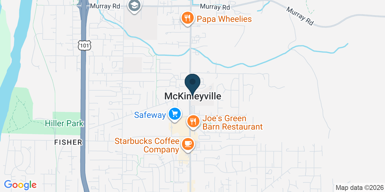 Map showing McKinleyville, Humboldt County, CA