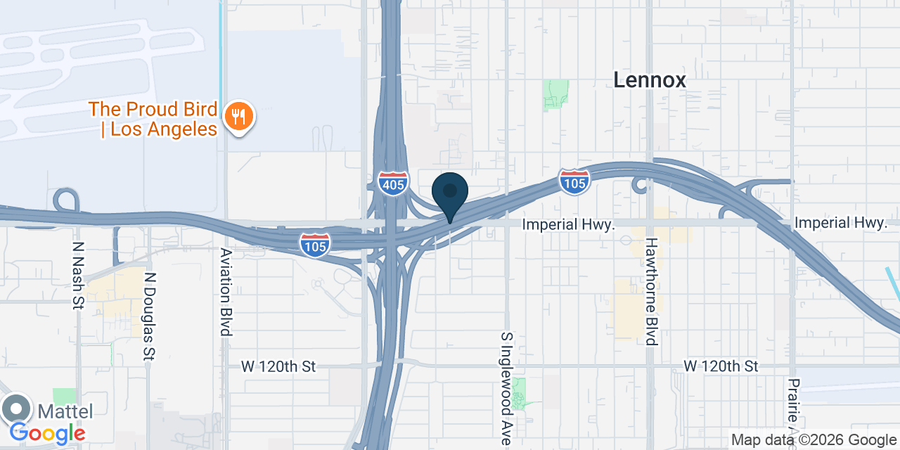 Map showing Hawthorne, Los Angeles County, CA