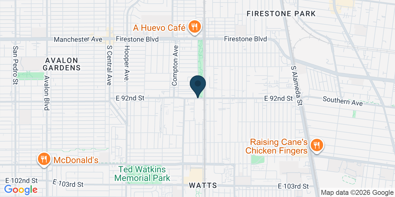 Map showing Florence-Graham, Los Angeles County, CA