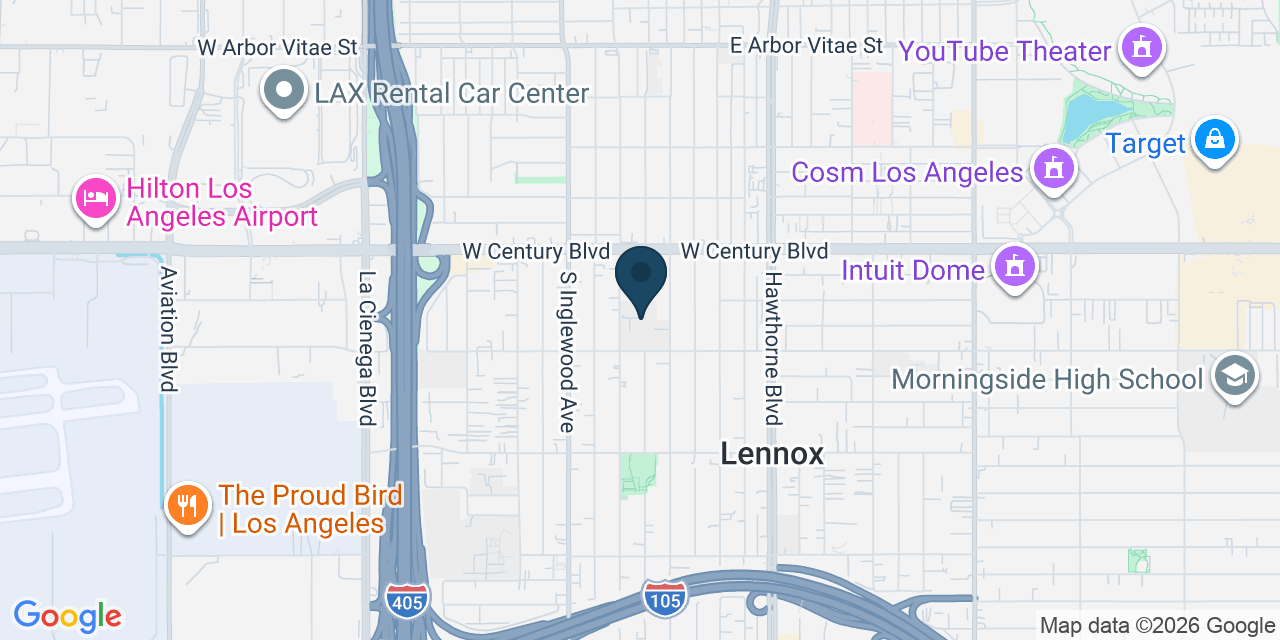 Map showing Inglewood, Los Angeles County, CA