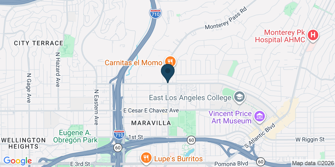 Map showing Monterey Park, Los Angeles County, CA