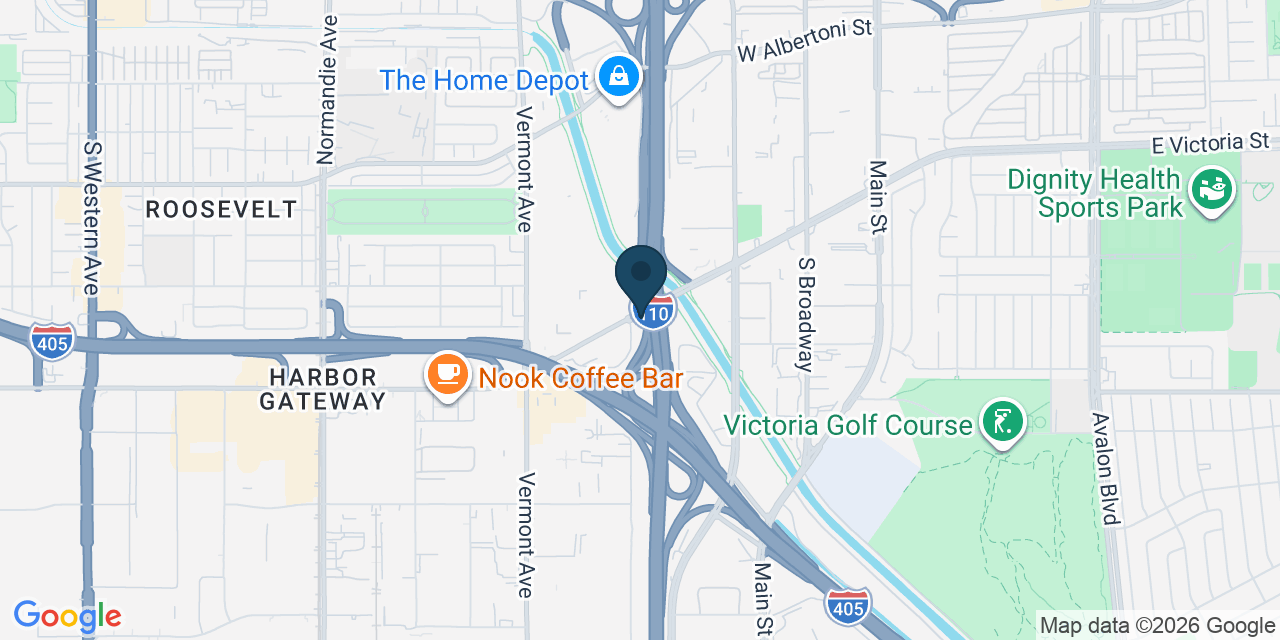 Map showing Gardena, Los Angeles County, CA