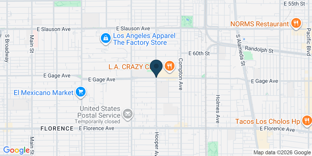 Map showing Florence-Graham, Los Angeles County, CA