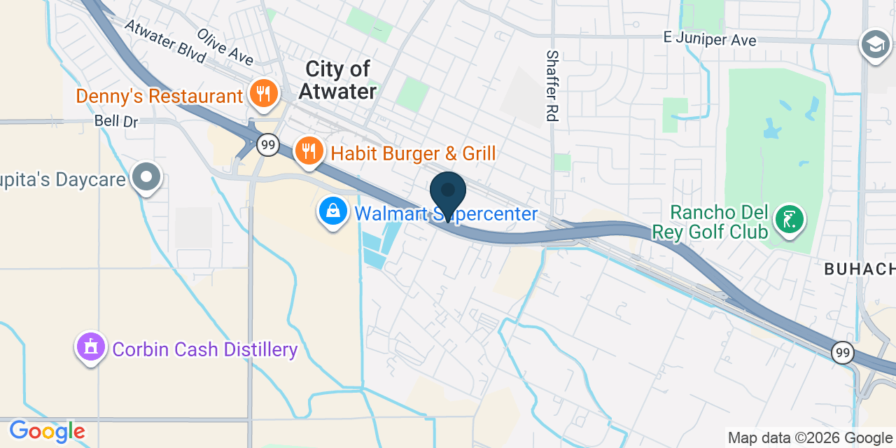Map showing City of Atwater, Merced County, CA