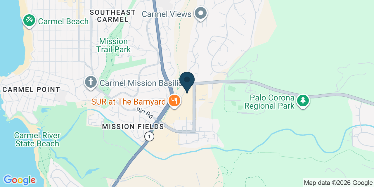 Map showing Carmel, Monterey County, CA
