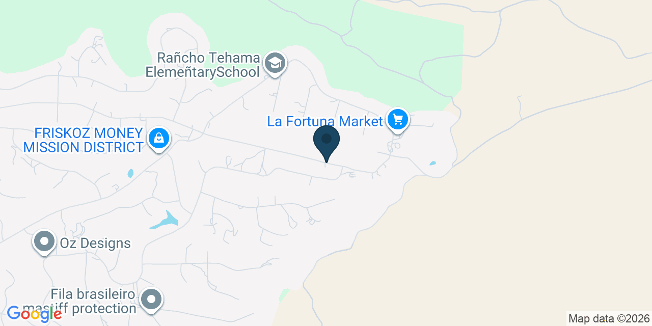 Map showing Tehama County, CA