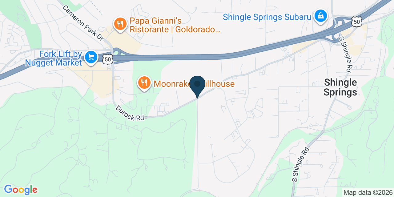 Map showing Cameron Park, El Dorado County, CA