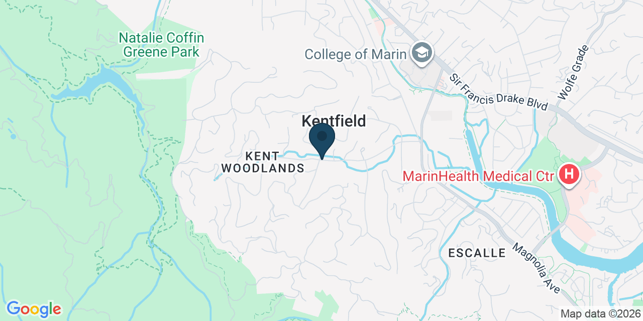 Map showing Kentfield, Marin County, CA