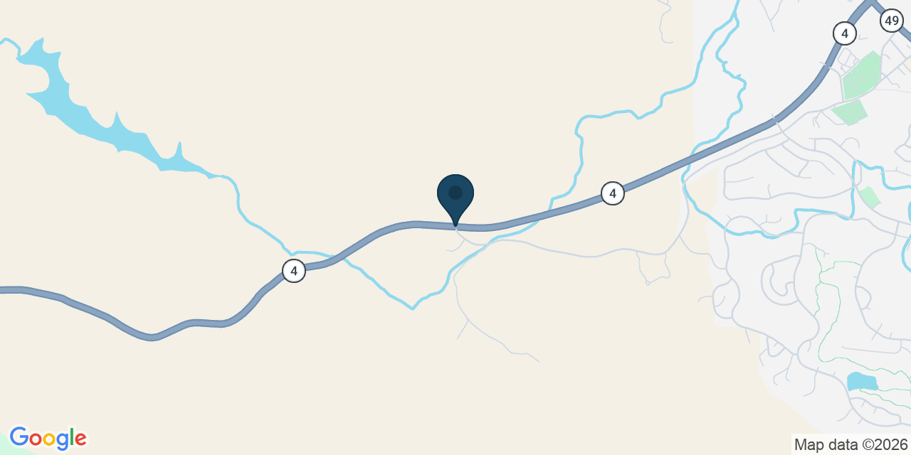 Map showing Calaveras County, CA