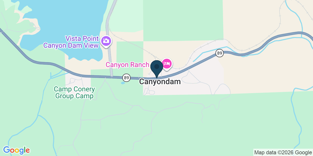 Map showing Canyondam, Plumas County, CA