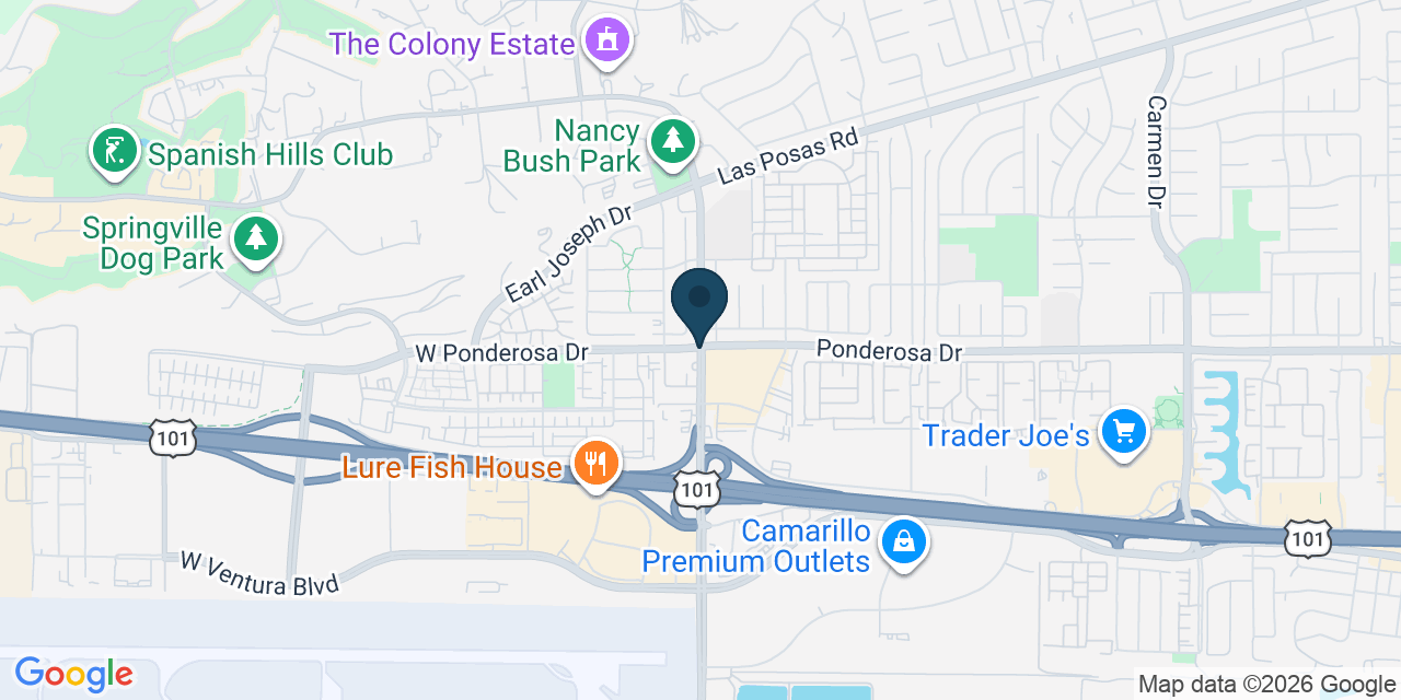 Map showing Camarillo, Ventura County, CA