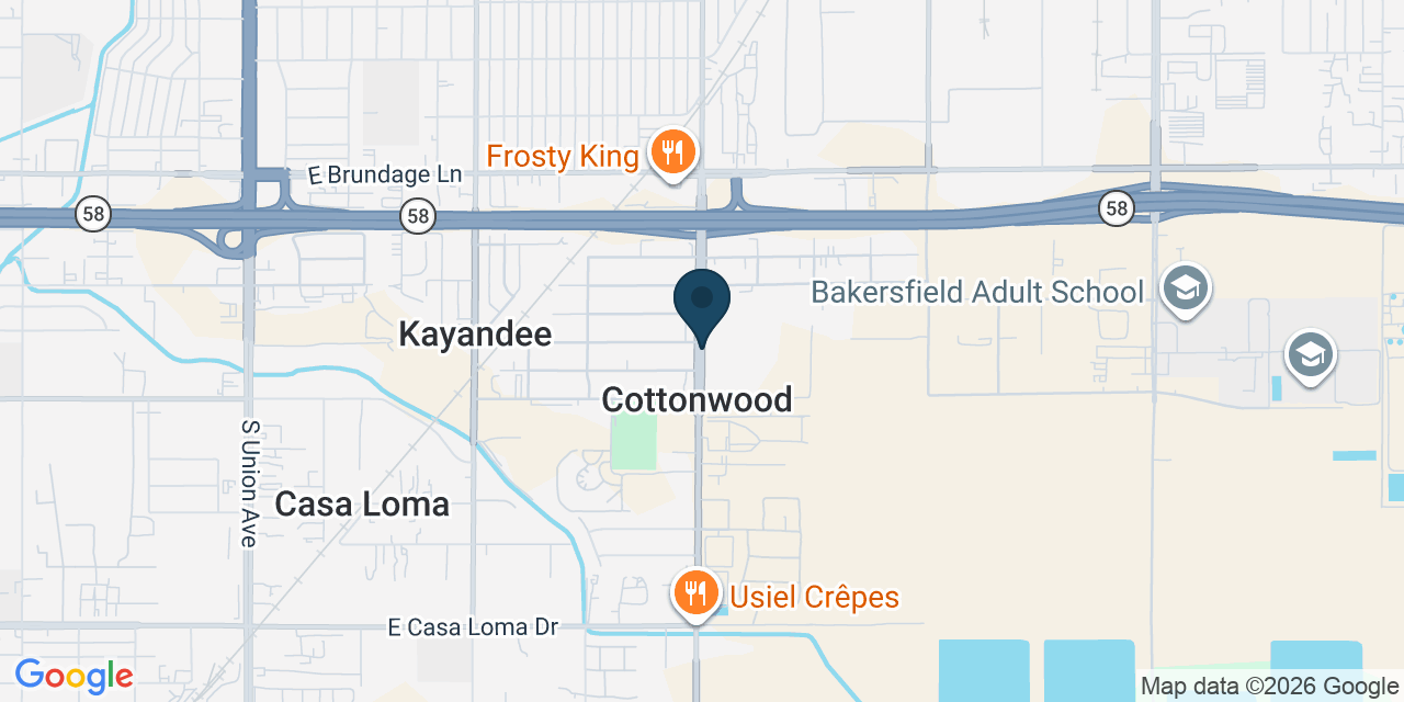 Map showing Kern County, CA
