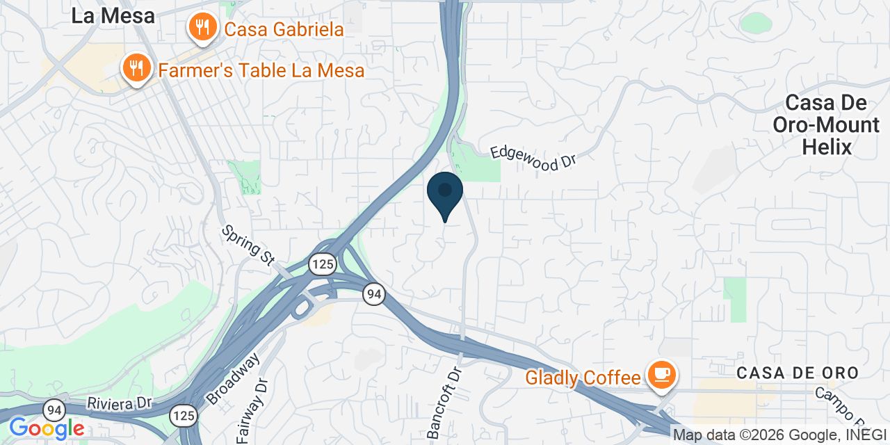 Map showing La Mesa, San Diego County, CA