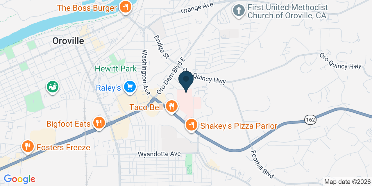 Map showing Oroville, Butte County, CA
