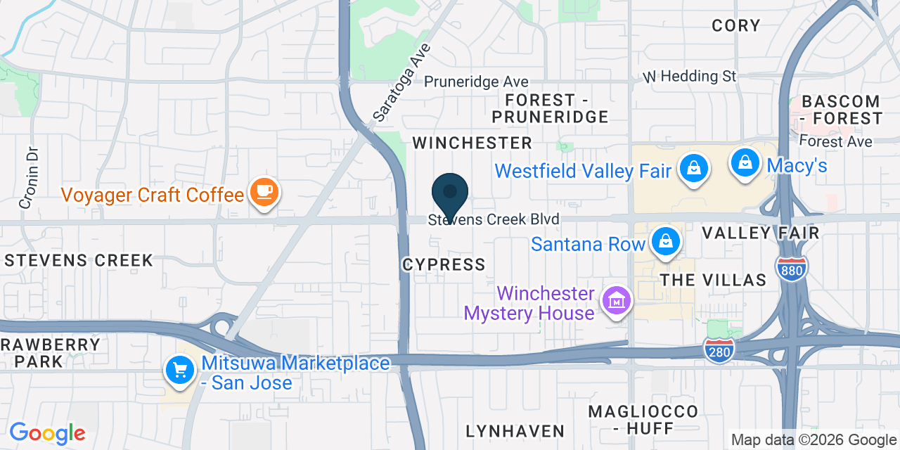 Map showing San Jose, Santa Clara County, CA