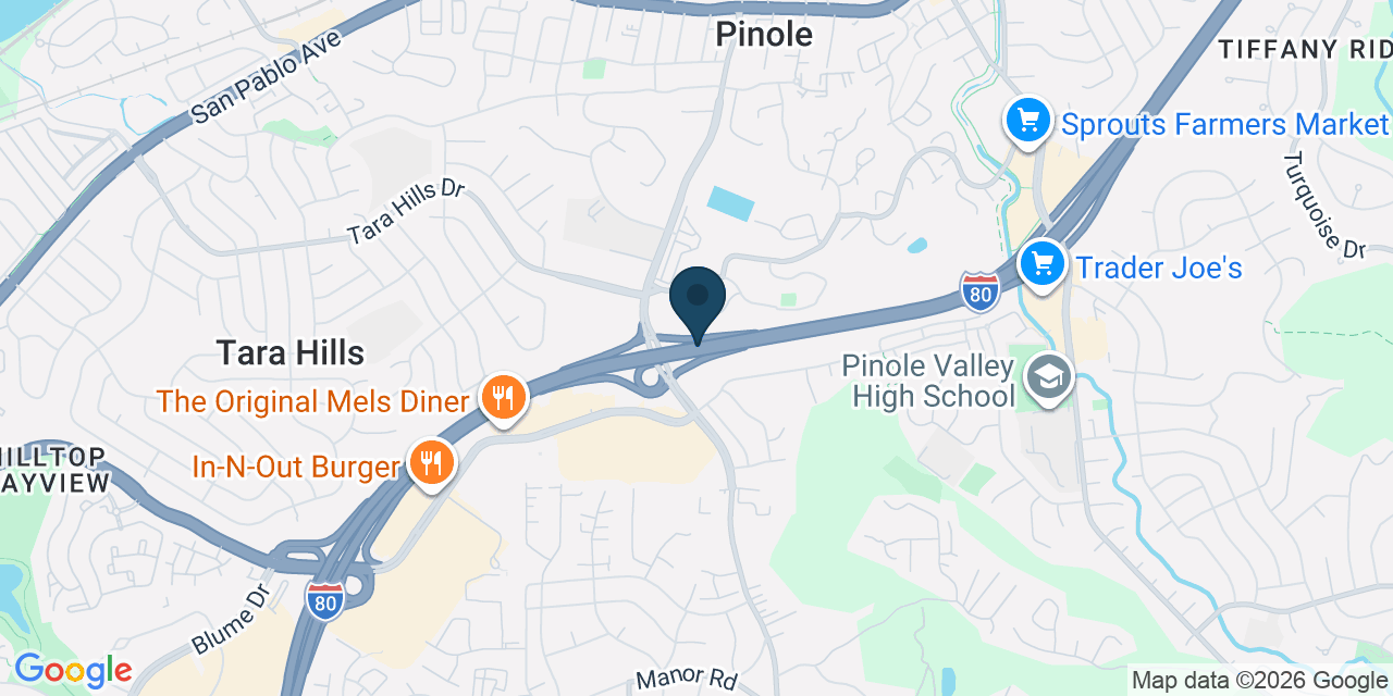 Map showing Pinole, Contra Costa County, CA