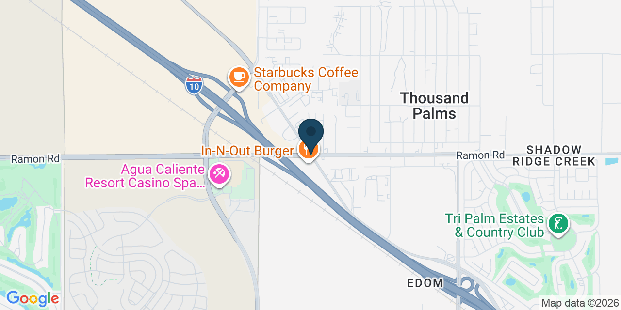 Map showing Thousand Palms, Riverside County, CA