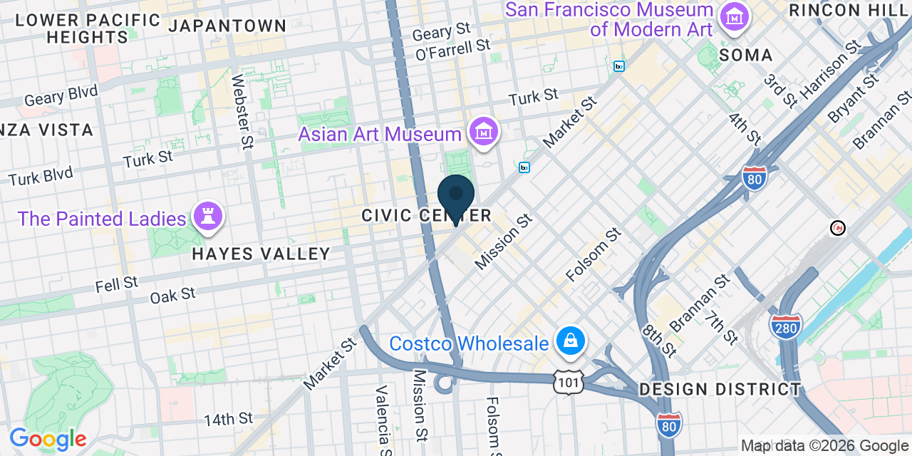 Map showing San Francisco, San Francisco County, CA