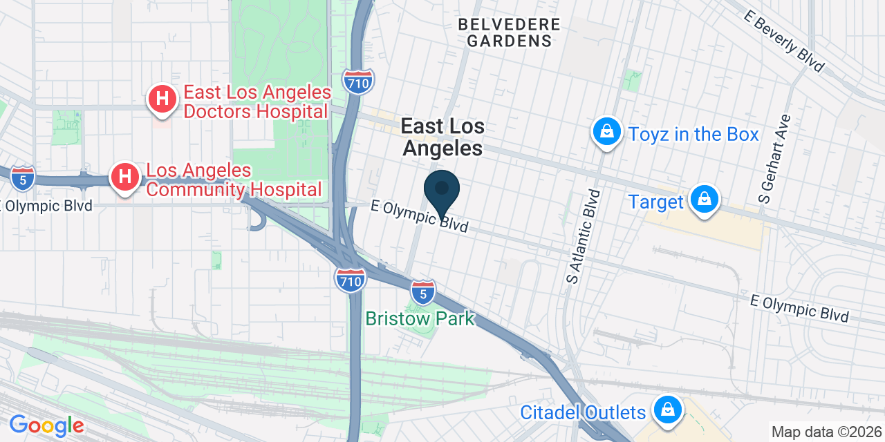Map showing East Los Angeles, Los Angeles County, CA