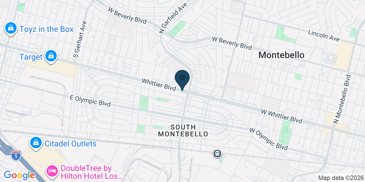 Map showing Montebello, Los Angeles County, CA