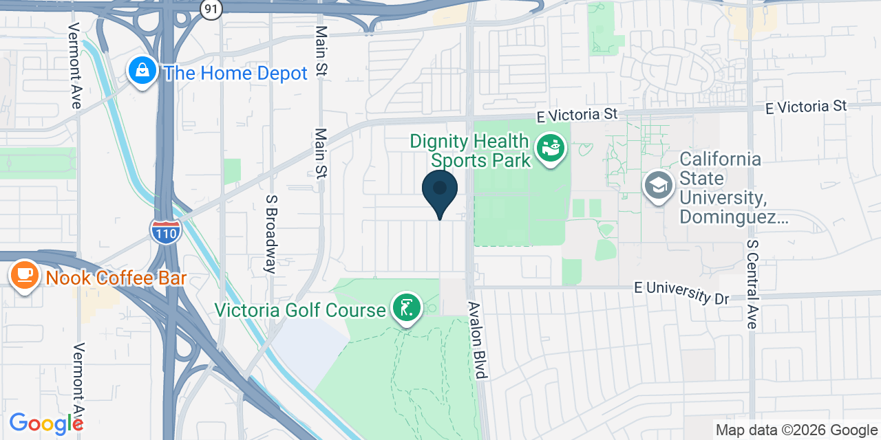 Map showing Carson, Los Angeles County, CA