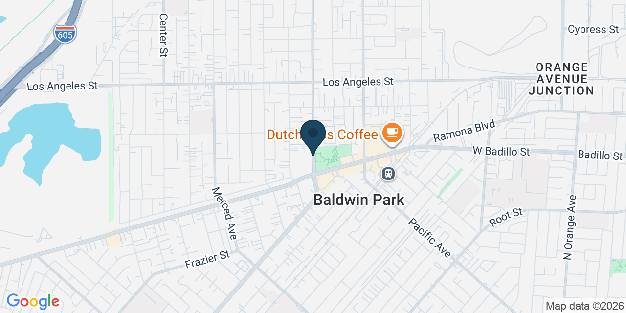 Map showing Baldwin Park, Los Angeles County, CA