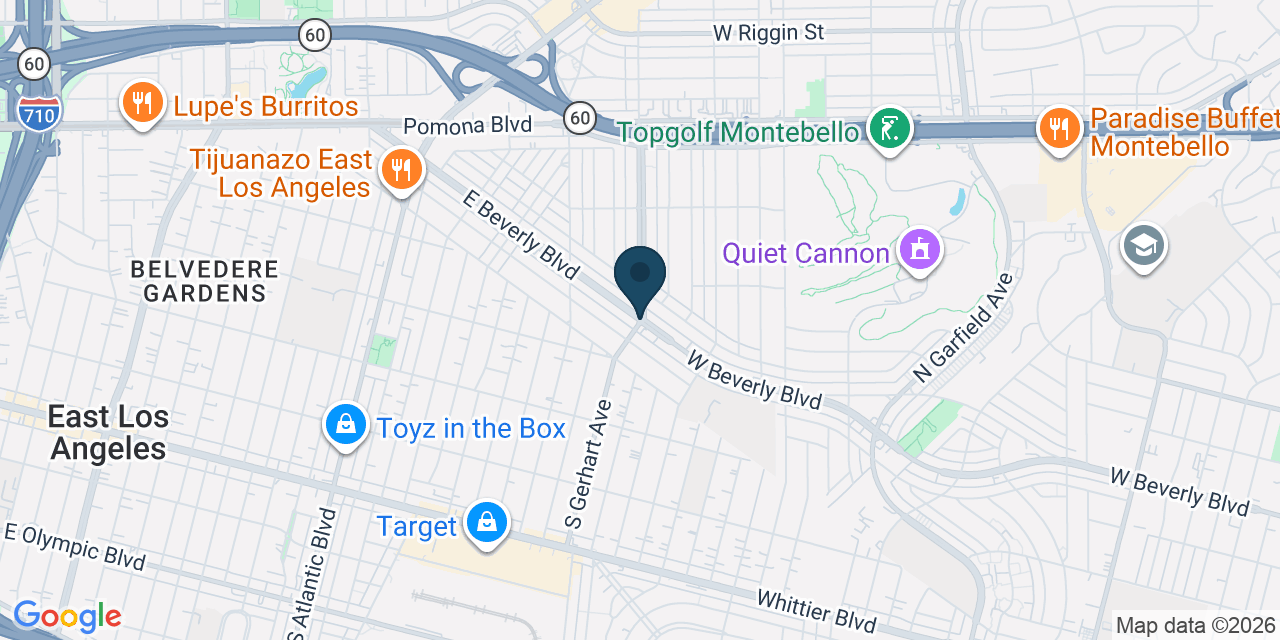 Map showing East Los Angeles, Los Angeles County, CA
