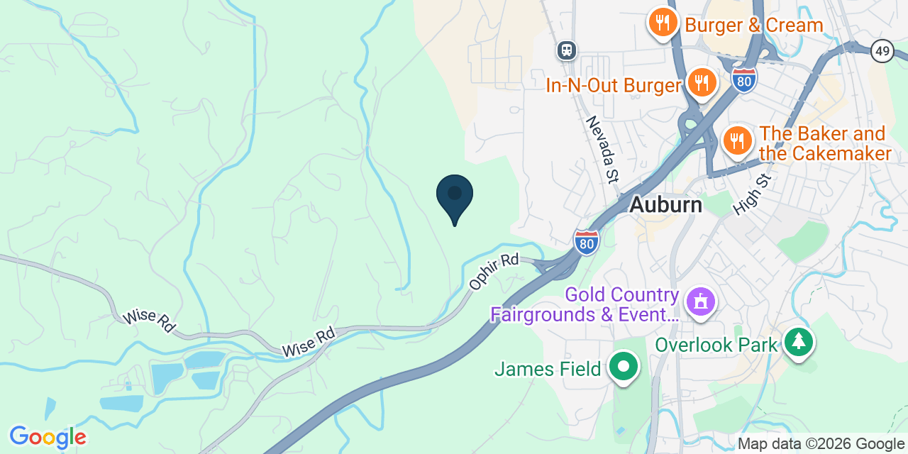 Map showing Auburn, Placer County, CA