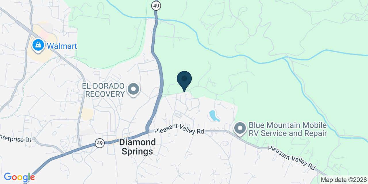 Map showing Diamond Springs, El Dorado County, CA