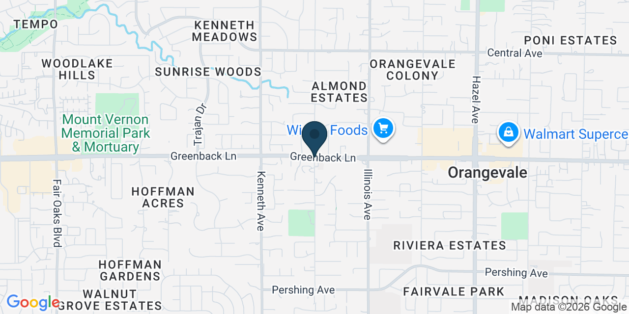 Map showing Orangevale, Sacramento County, CA