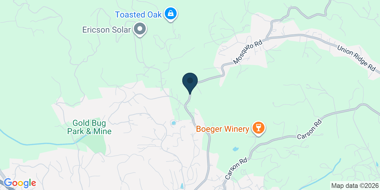 Map showing El Dorado County, CA