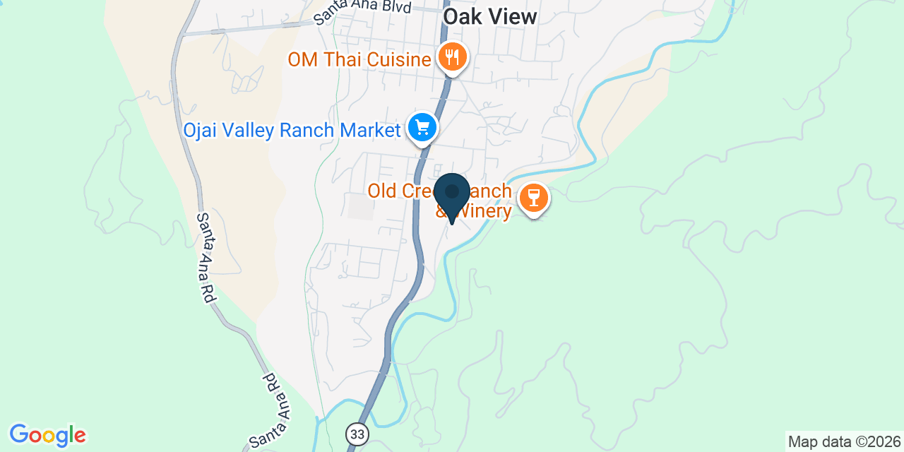 Map showing Oak View, Ventura County, CA