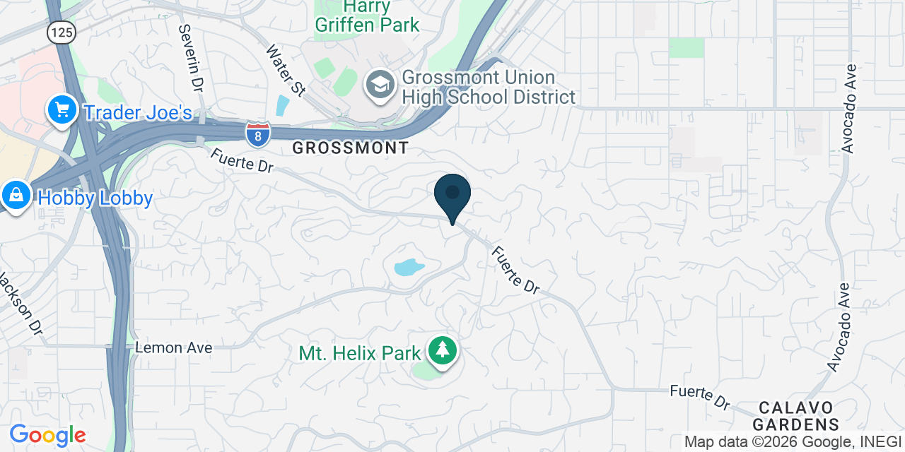 Map showing La Mesa, San Diego County, CA
